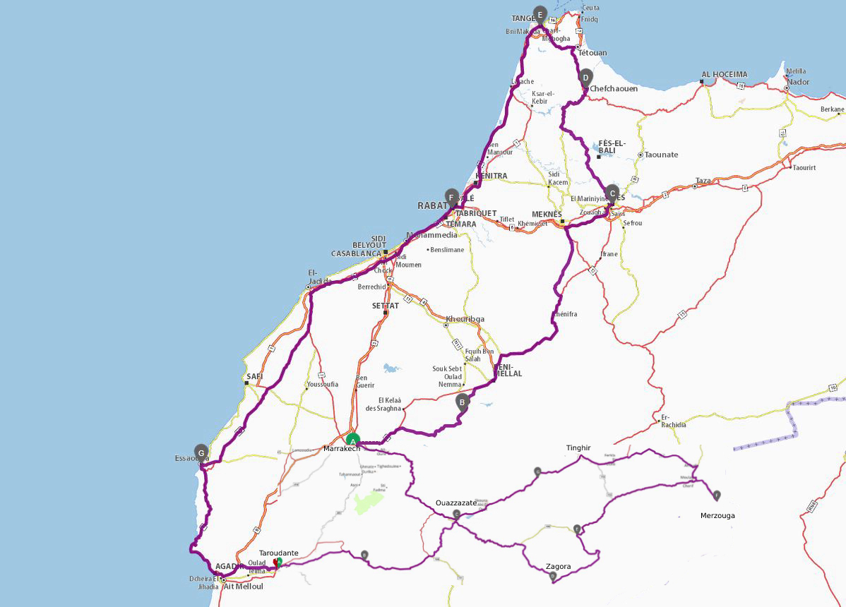 Le Grand Tour du Maroc - Itinéraire